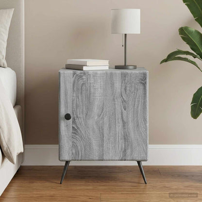 vidaXL Bedside Cabinet Grey Sonoma 43 x 34.5 x 50 cm Engineered Wood 1