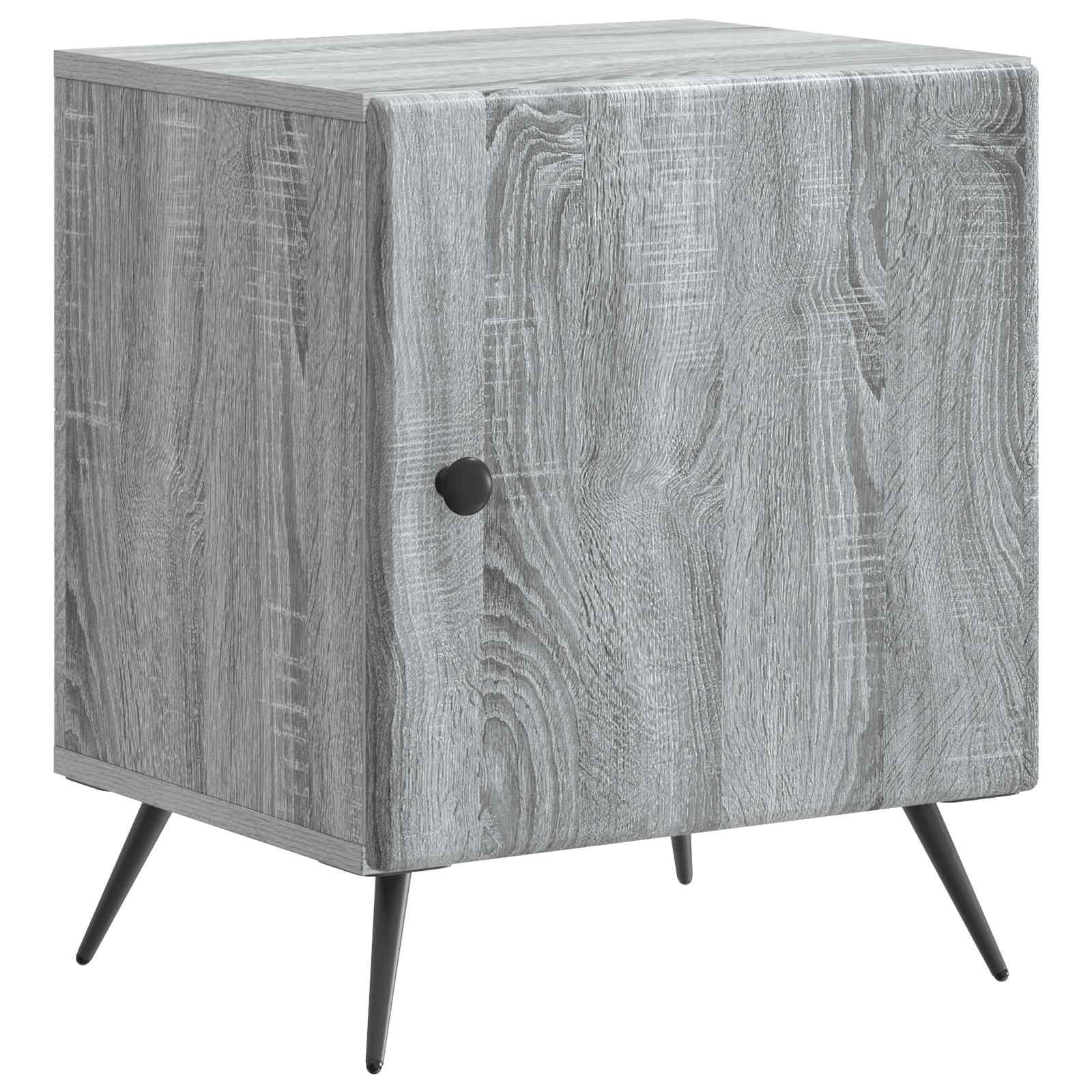 vidaXL Bedside Cabinet Grey Sonoma 43 x 34.5 x 50 cm Engineered Wood 2