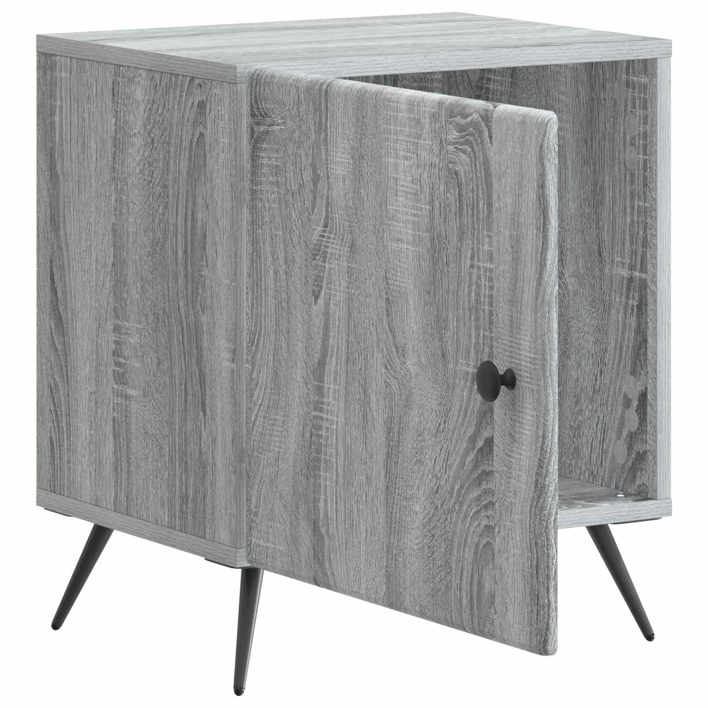 vidaXL Bedside Cabinet Grey Sonoma 43 x 34.5 x 50 cm Engineered Wood 4