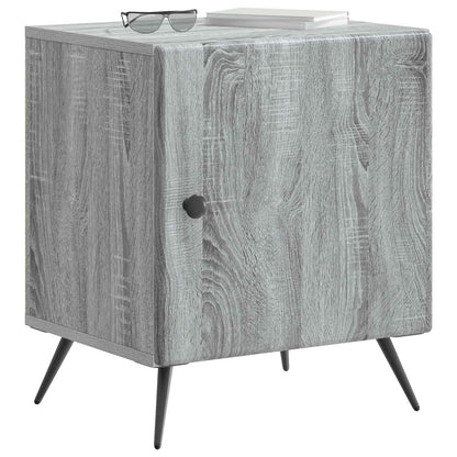 vidaXL Bedside Cabinet Grey Sonoma 43 x 34.5 x 50 cm Engineered Wood 3