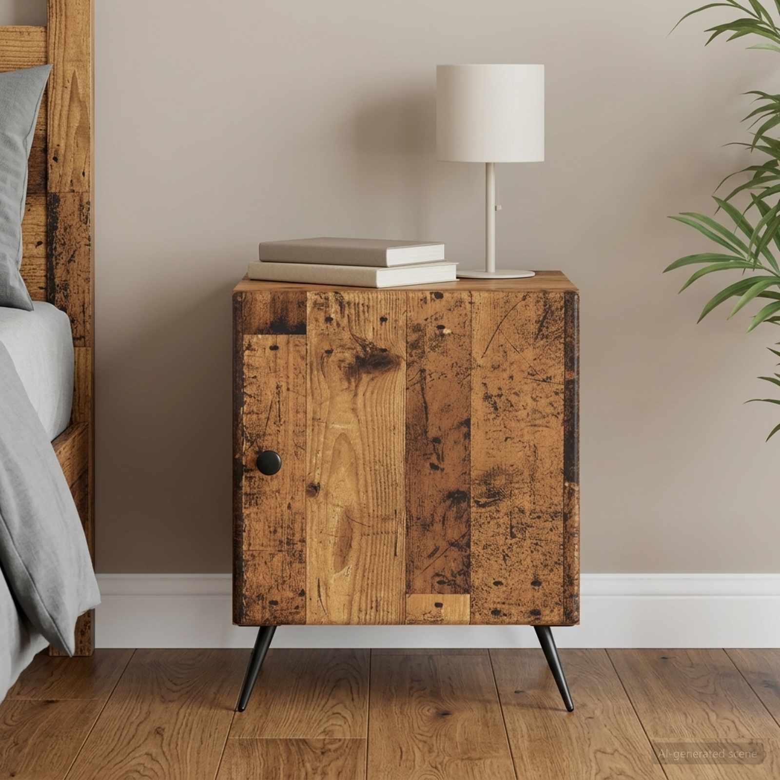 vidaXL Bedside Cabinet Old Wood 43 x 34.5 x 50 cm Engineered Wood 1