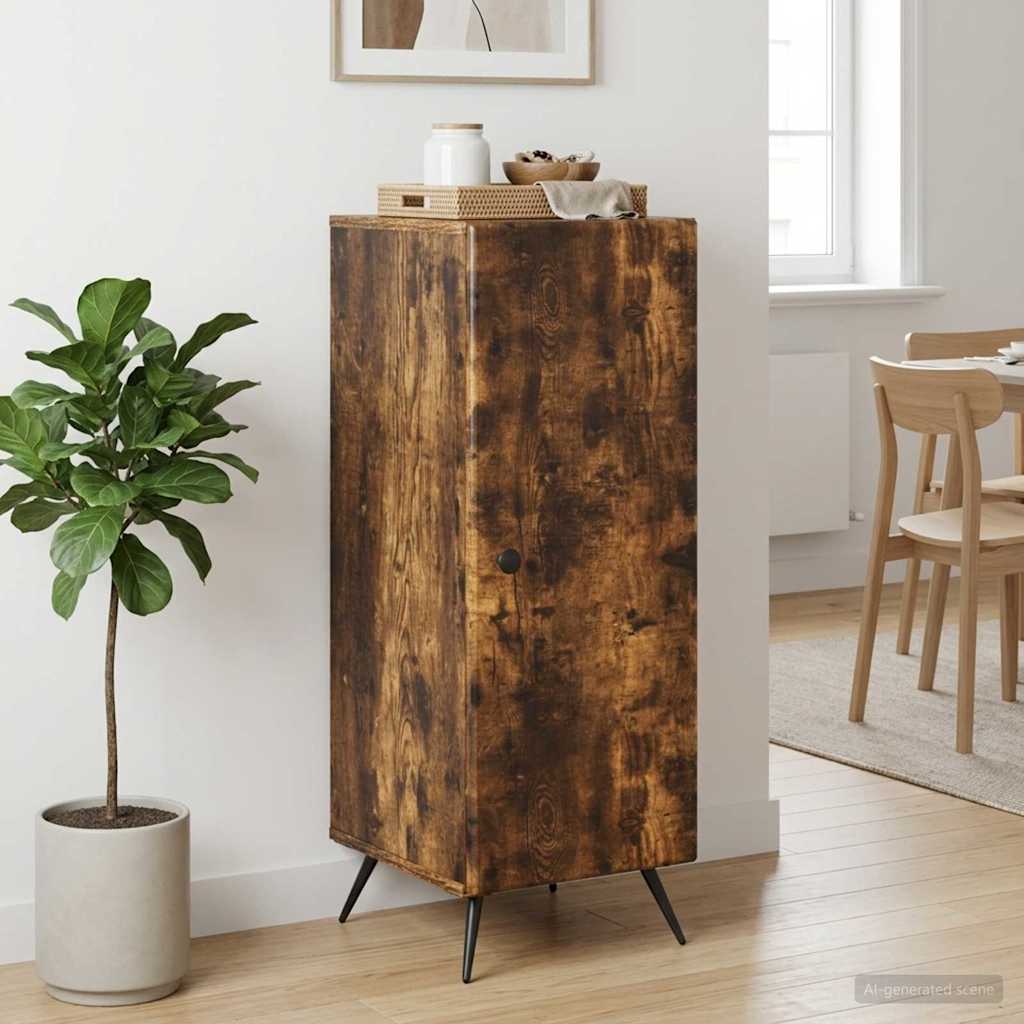 vidaXL Sideboard Smoked Oak 33 x 34.5 x 90 cm Engineered Wood 4