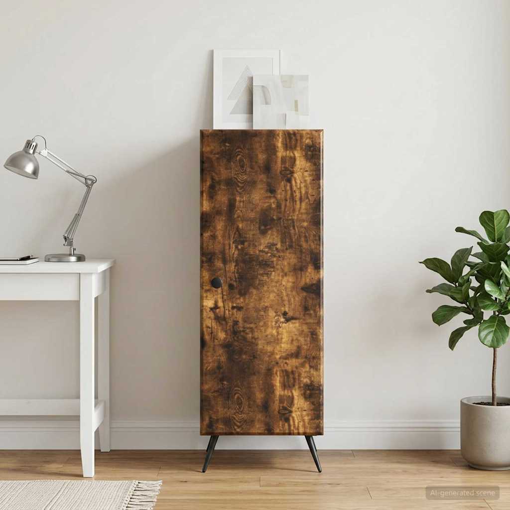 vidaXL Sideboard Smoked Oak 33 x 34.5 x 90 cm Engineered Wood 1