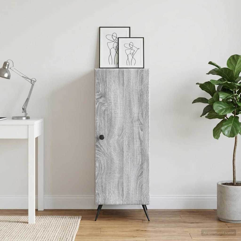 vidaXL Sideboard Grey Sonoma 33 x 34.5 x 90 cm Engineered Wood 1