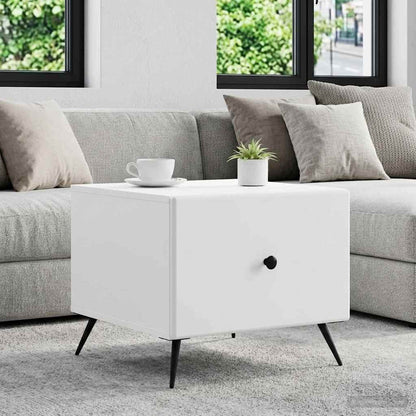 vidaXL Coffee Table with Drawer White 49 x 50 x 40 cm Engineered Wood 1