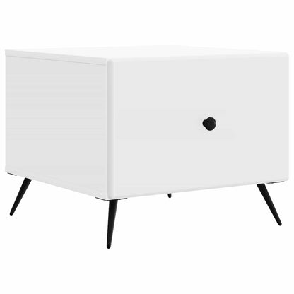vidaXL Coffee Table with Drawer White 49 x 50 x 40 cm Engineered Wood 2