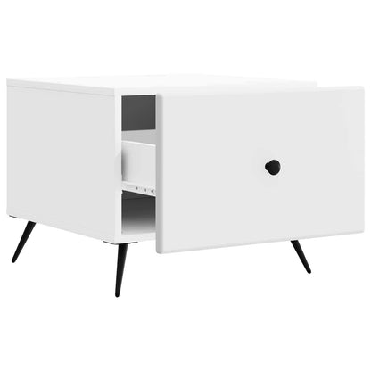 vidaXL Coffee Table with Drawer White 49 x 50 x 40 cm Engineered Wood 4