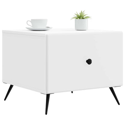 vidaXL Coffee Table with Drawer White 49 x 50 x 40 cm Engineered Wood 3