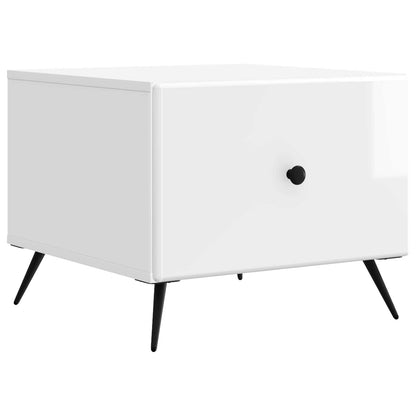vidaXL Coffee Table High Gloss White 49 x 50 x 40 cm Engineered Wood 2