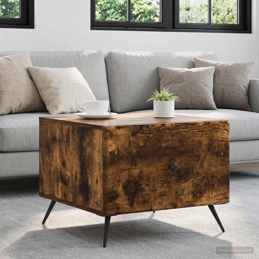 vidaXL Coffee Table Smoked Oak 49 x 50 x 40 cm Engineered Wood 1
