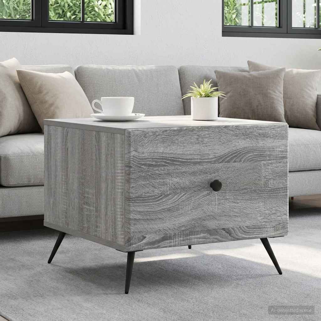vidaXL Coffee Table Grey Sonoma 49 x 50 x 40 cm Engineered Wood 1