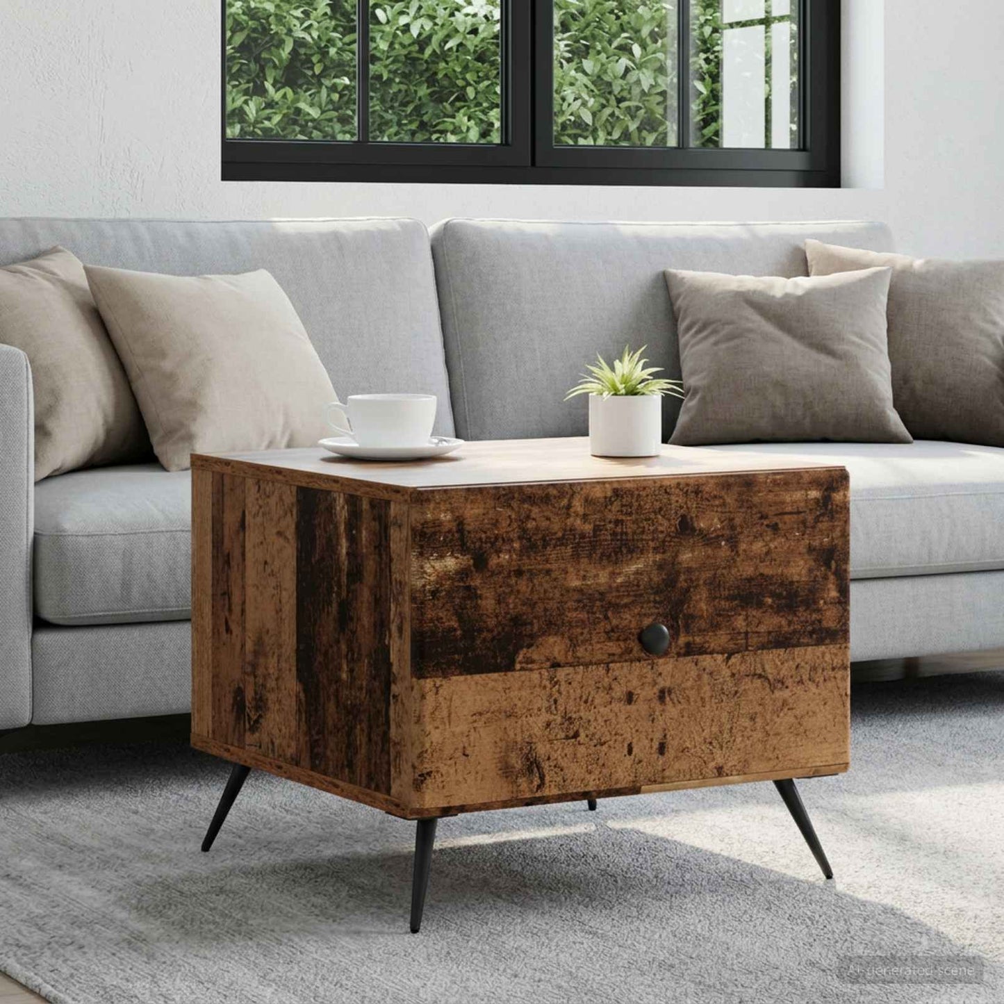 vidaXL Coffee Table Old Wood 49 x 50 x 40 cm Engineered Wood 1
