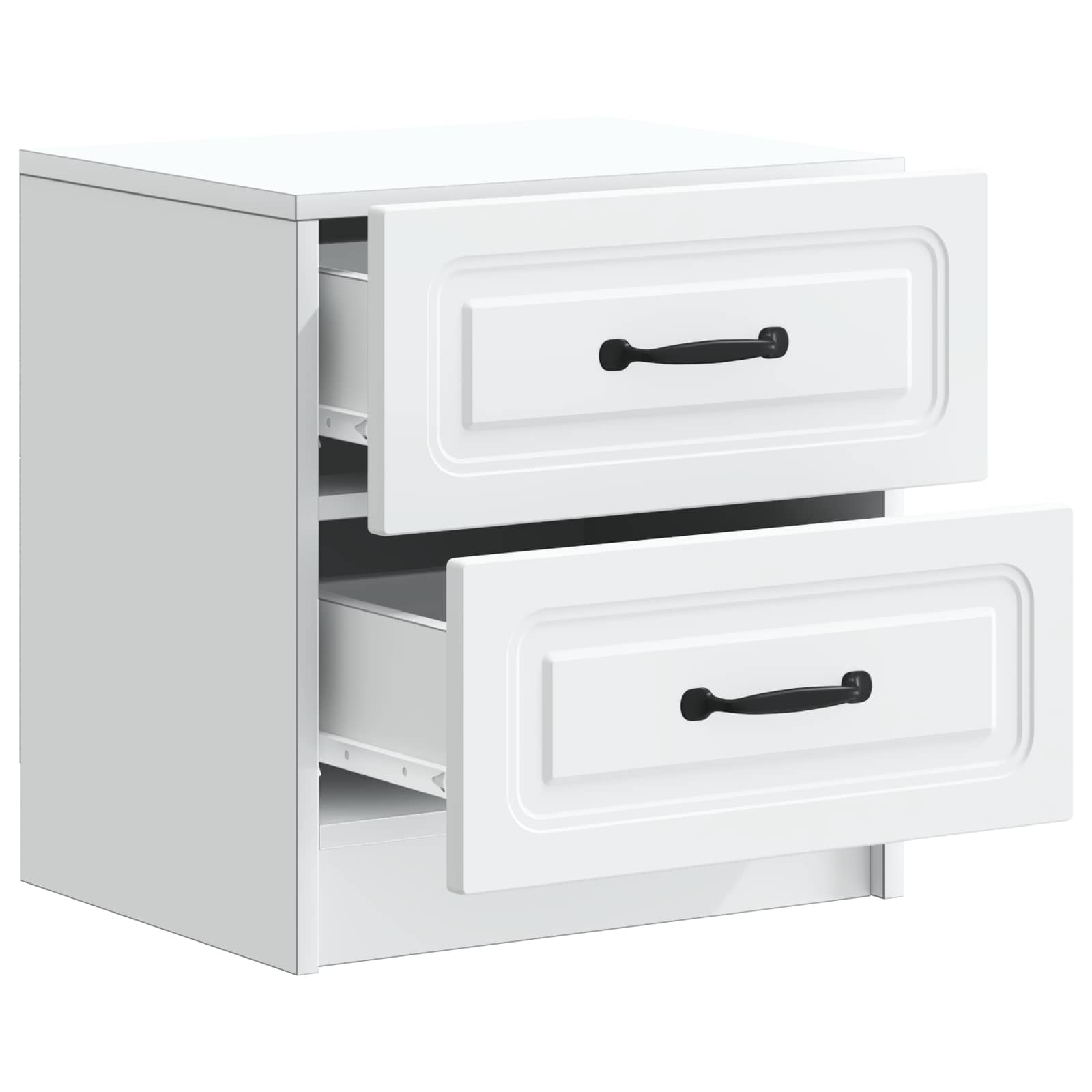 vidaXL Bedside Cabinet White 43 x 34.5 x 44.5 cm Engineered Wood 4