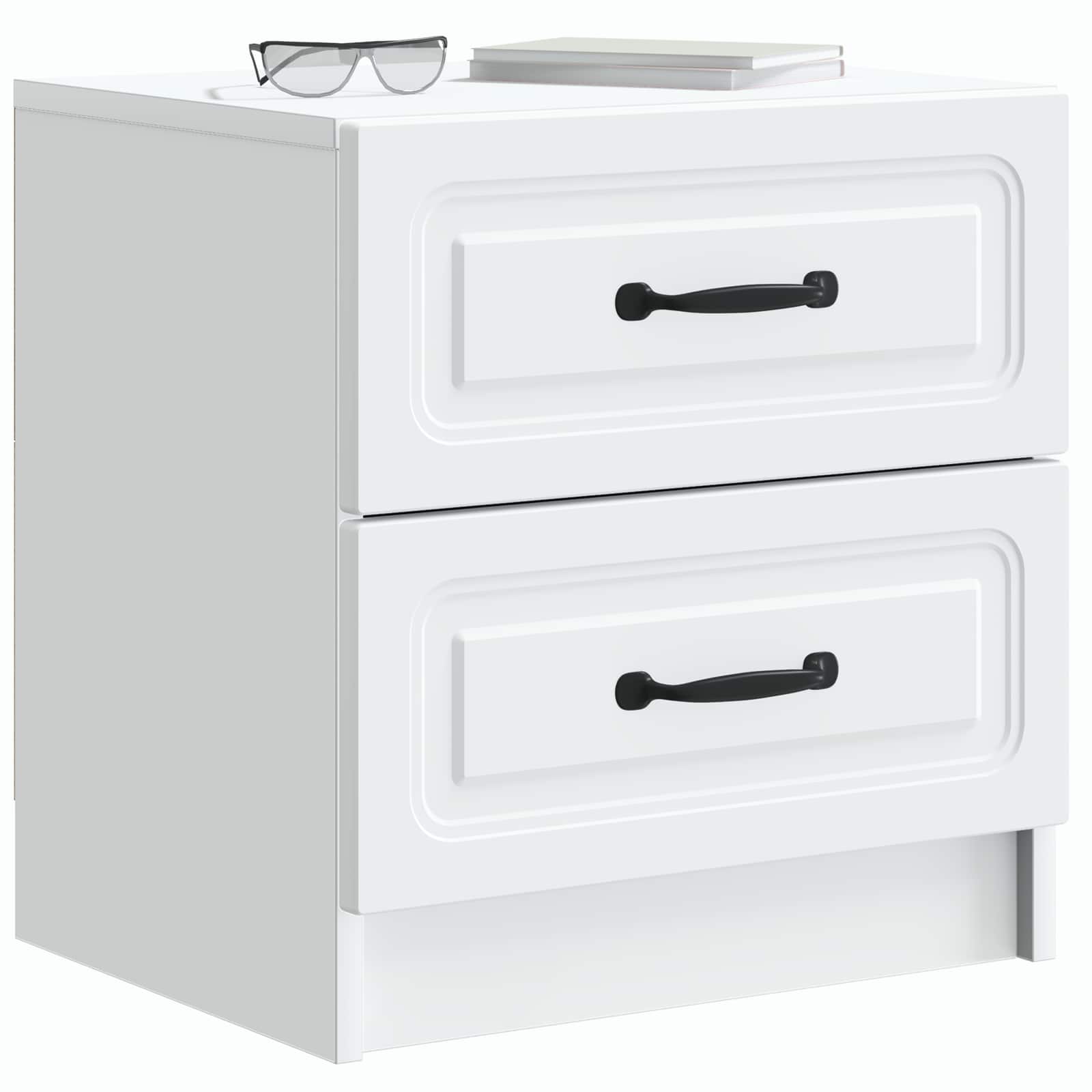 vidaXL Bedside Cabinet White 43 x 34.5 x 44.5 cm Engineered Wood 3