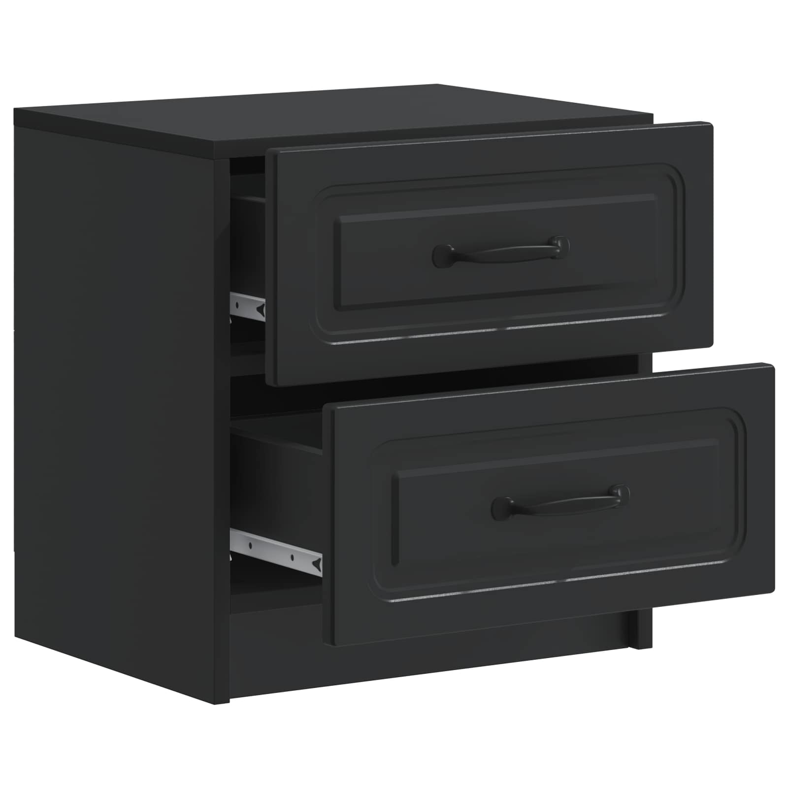 vidaXL Bedside Cabinet Black 43 x 34.5 x 44.5 cm Engineered Wood 4