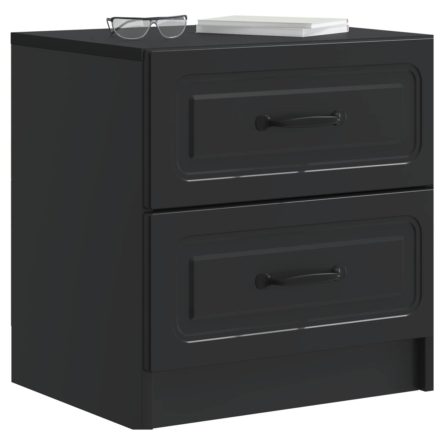 vidaXL Bedside Cabinet Black 43 x 34.5 x 44.5 cm Engineered Wood 3