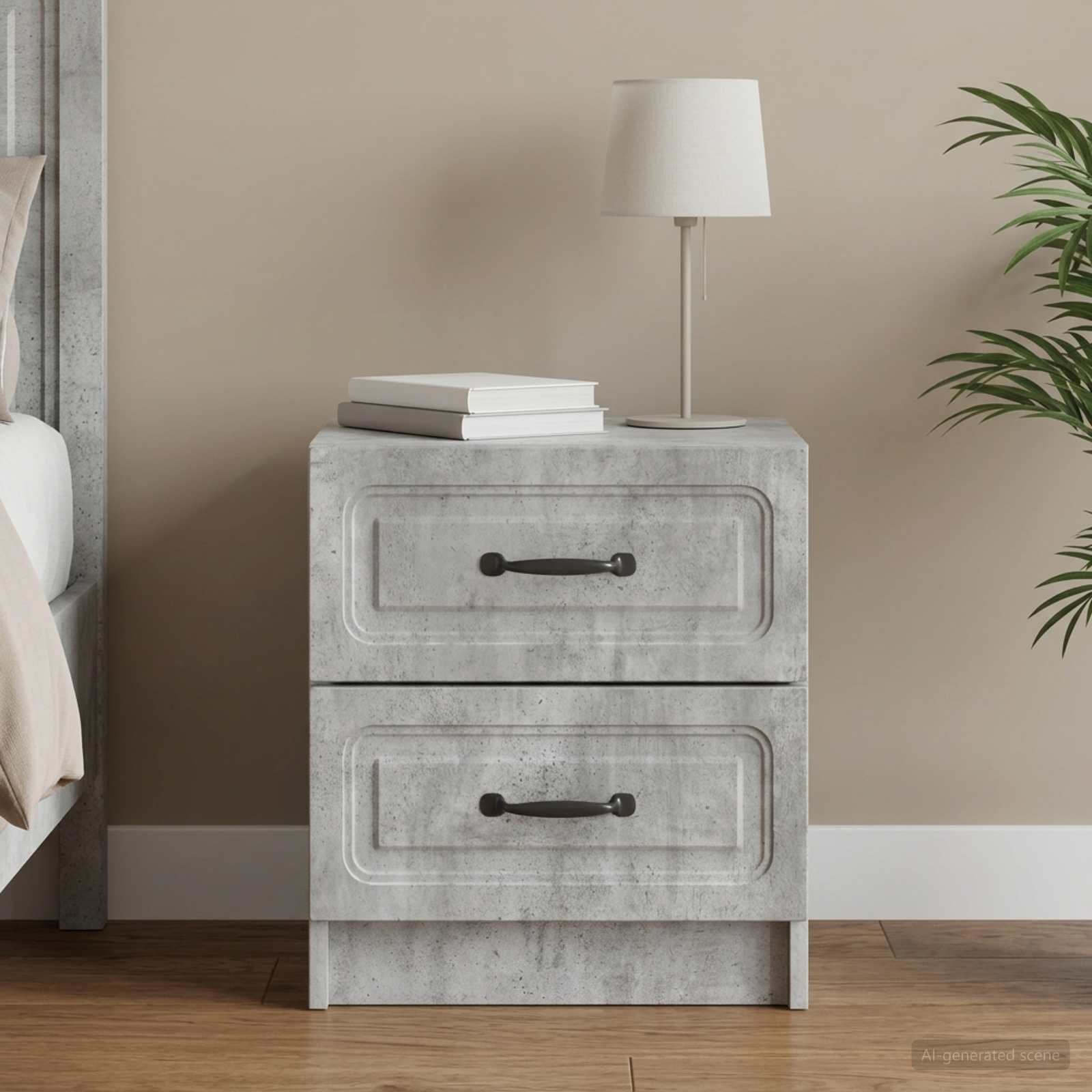 vidaXL Bedside Cabinet Concrete Grey 43 x 34.5 x 44.5 cm 1