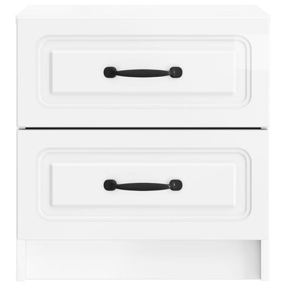 vidaXL Bedside Cabinet High Gloss White 43 x 34.5 x 44.5 cm 5