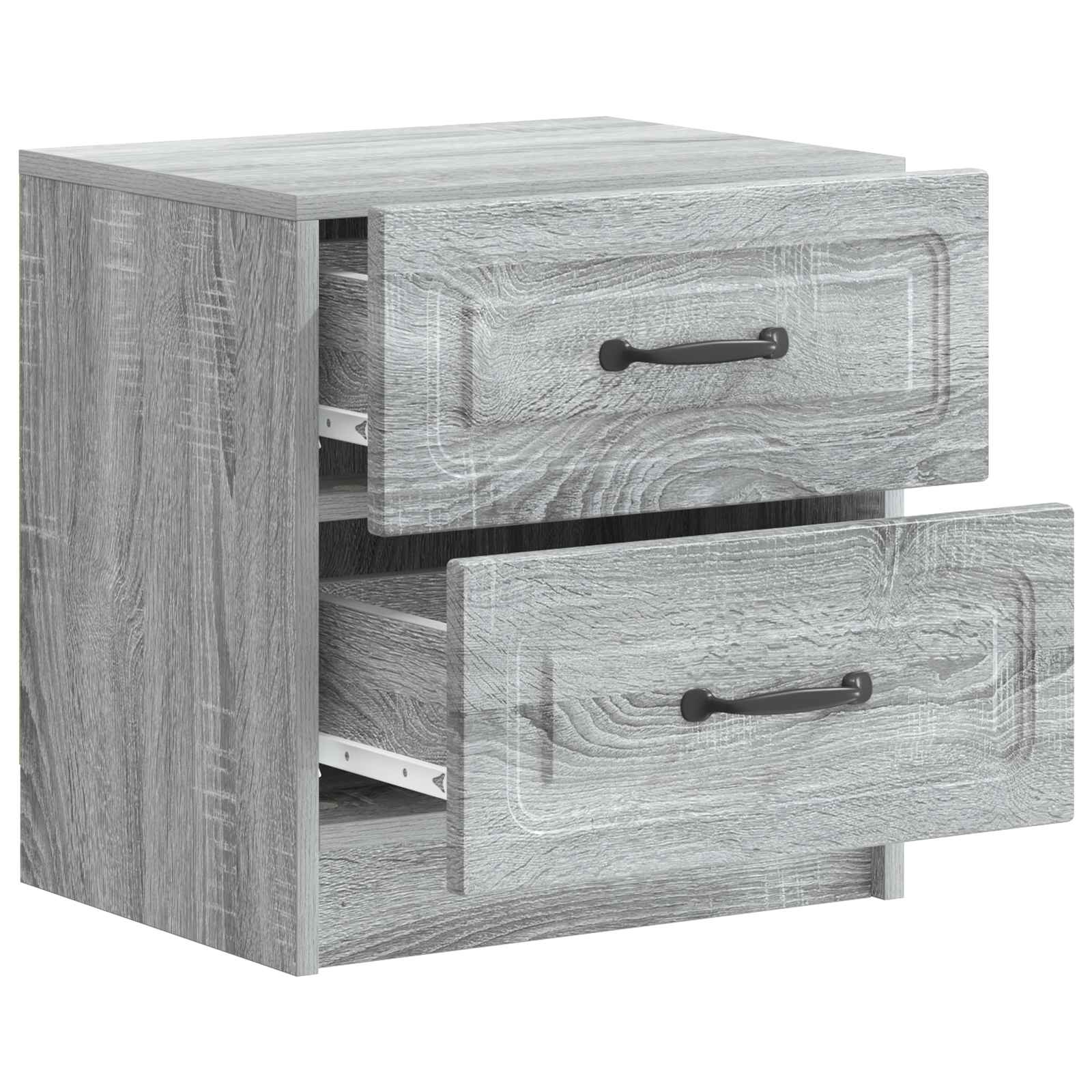 vidaXL Bedside Cabinet Grey Sonoma 43 x 34.5 x 44.5 cm Engineered Wood 4