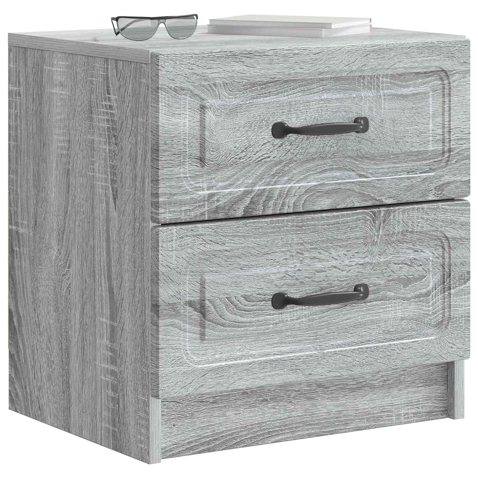 vidaXL Bedside Cabinet Grey Sonoma 43 x 34.5 x 44.5 cm Engineered Wood 3