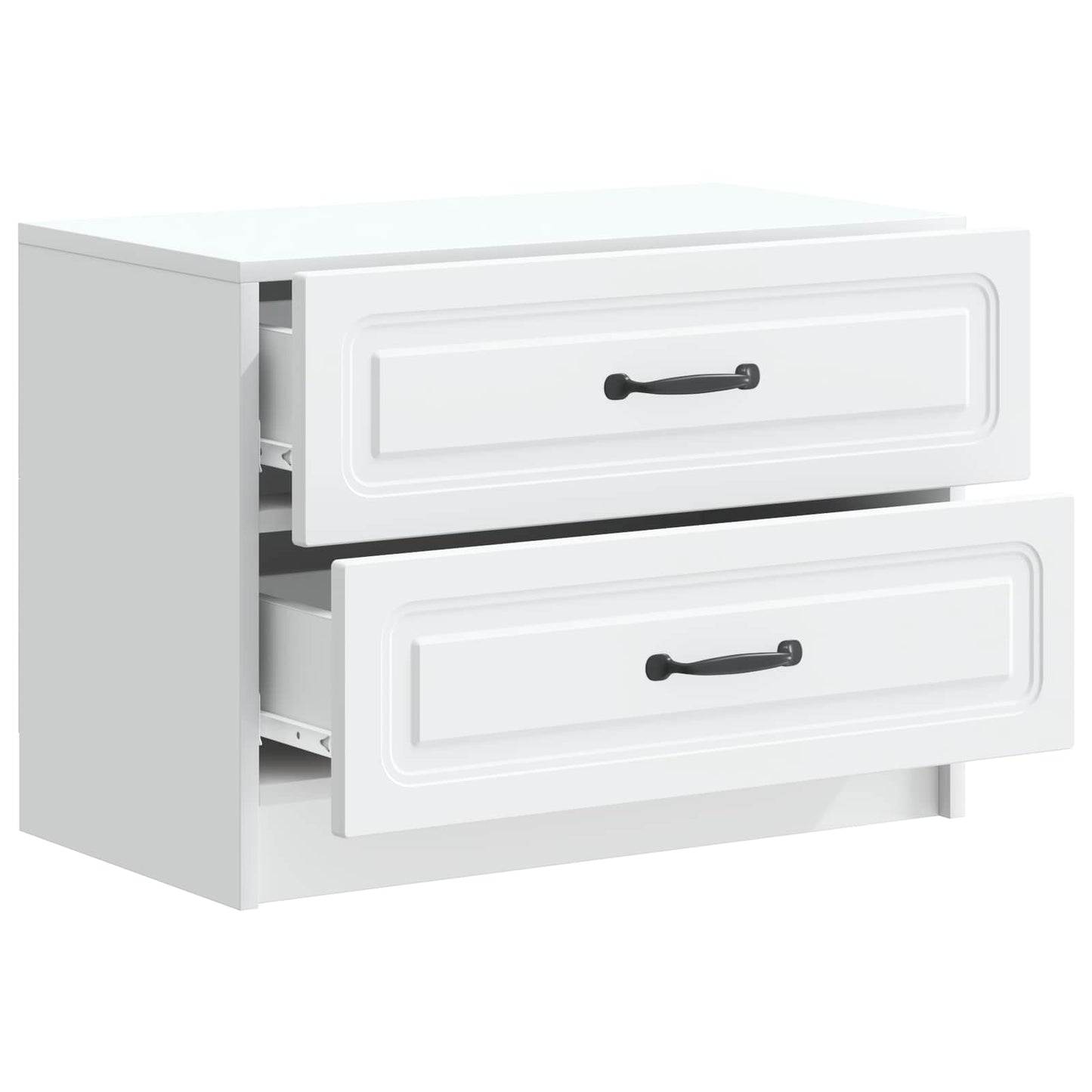vidaXL Bedside Cabinet White 62 x 34.5 x 44.5 cm Engineered Wood 4