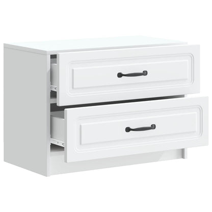 vidaXL Bedside Cabinet White 62 x 34.5 x 44.5 cm Engineered Wood 4