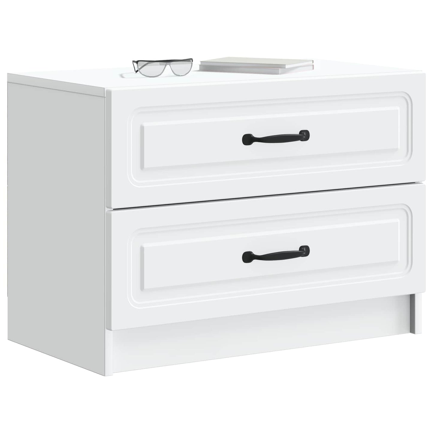 vidaXL Bedside Cabinet White 62 x 34.5 x 44.5 cm Engineered Wood 3