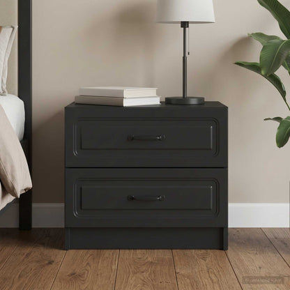 vidaXL Bedside Cabinet Black 62 x 34.5 x 44.5 cm Engineered Wood 1