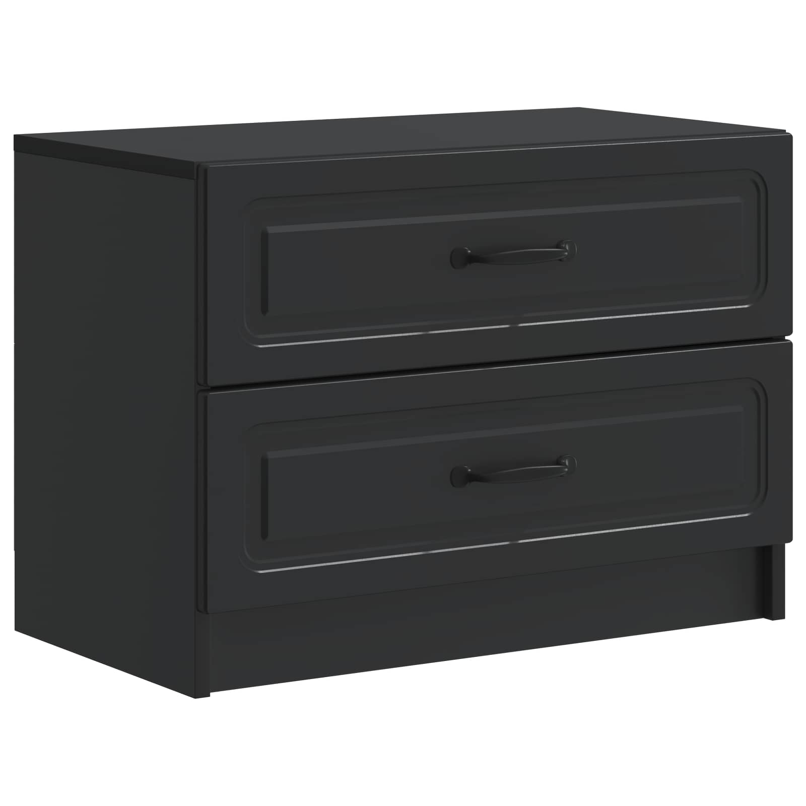 vidaXL Bedside Cabinet Black 62 x 34.5 x 44.5 cm Engineered Wood 2