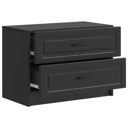 vidaXL Bedside Cabinet Black 62 x 34.5 x 44.5 cm Engineered Wood 4
