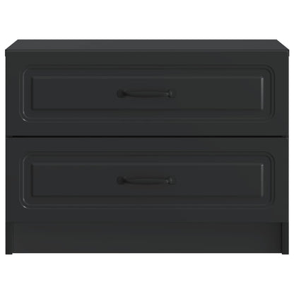 vidaXL Bedside Cabinet Black 62 x 34.5 x 44.5 cm Engineered Wood 5