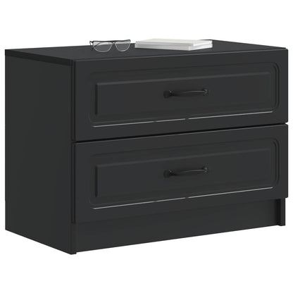 vidaXL Bedside Cabinet Black 62 x 34.5 x 44.5 cm Engineered Wood 3
