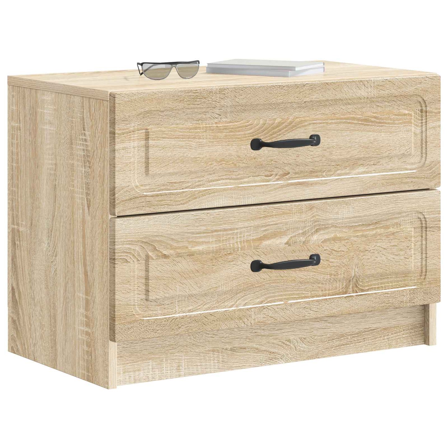 vidaXL Bedside Cabinet Sonoma Oak 62 x 34.5 x 44.5 cm Engineered Wood 3