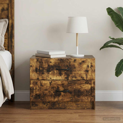 vidaXL Bedside Cabinet Smoked Oak 62 x 34.5 x 44.5 cm Engineered Wood 1