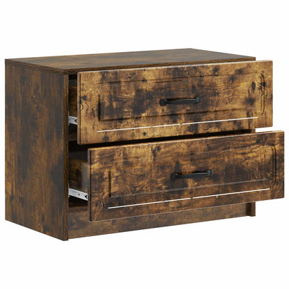 vidaXL Bedside Cabinet Smoked Oak 62 x 34.5 x 44.5 cm Engineered Wood 4
