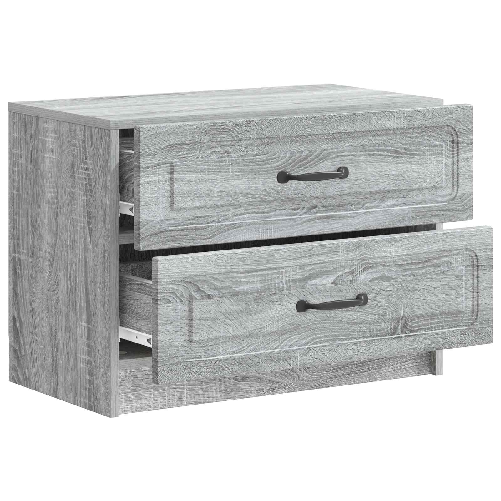vidaXL Bedside Cabinet Grey Sonoma 62 x 34.5 x 44.5 cm Engineered Wood 4