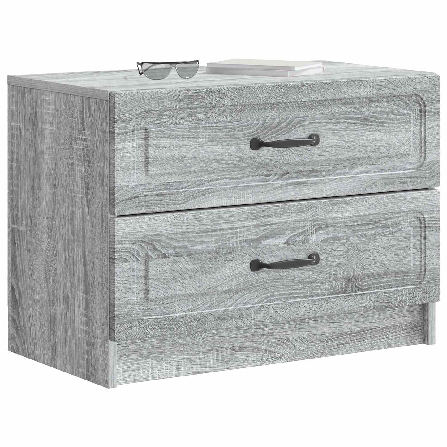vidaXL Bedside Cabinet Grey Sonoma 62 x 34.5 x 44.5 cm Engineered Wood 3