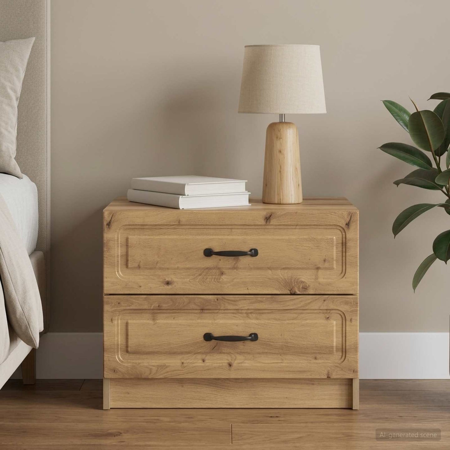 vidaXL Bedside Cabinet Artisan Oak 62 x 34.5 x 44.5 cm Engineered Wood 1