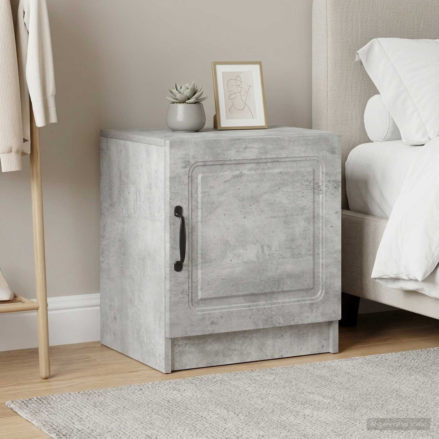 vidaXL Bedside Cabinet 2 pcs Concrete Grey 43 x 34.5 x 47 cm 4