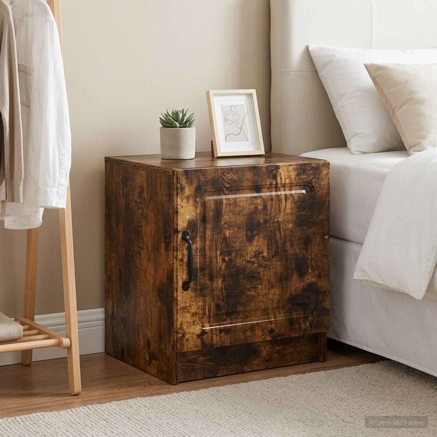 vidaXL Bedside Cabinet 2 pcs Smoked Oak 43 x 34.5 x 47 cm 4