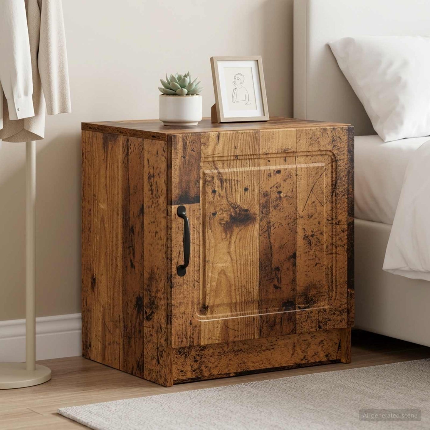 vidaXL Bedside Cabinet 2 pcs Old Wood 43 x 34.5 x 47 cm 1