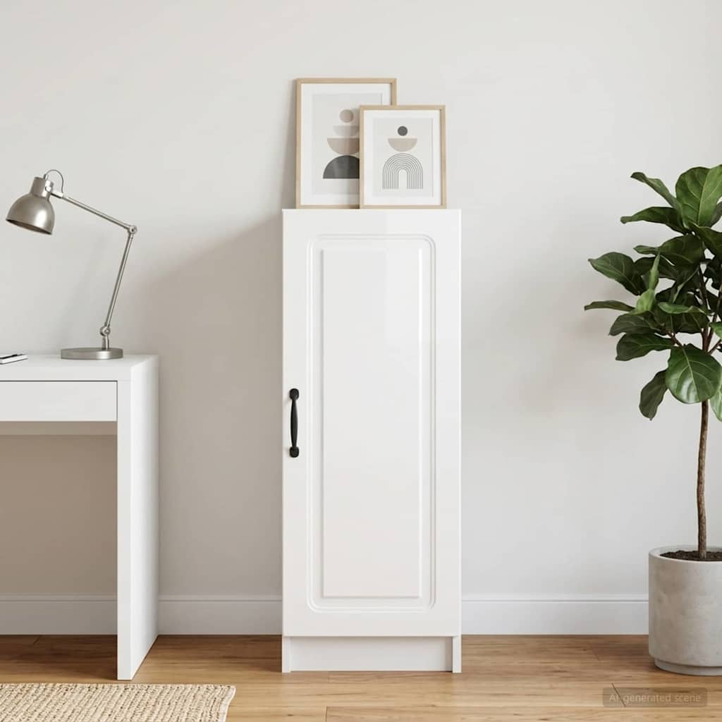 vidaXL Sideboard High Gloss White 33 x 34.5 x 87 cm Engineered Wood 4