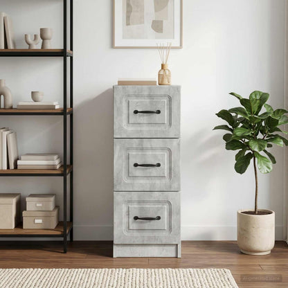 vidaXL Drawer Cabinet Concrete Grey 33 x 34.5 x 87 cm Engineered Wood 1
