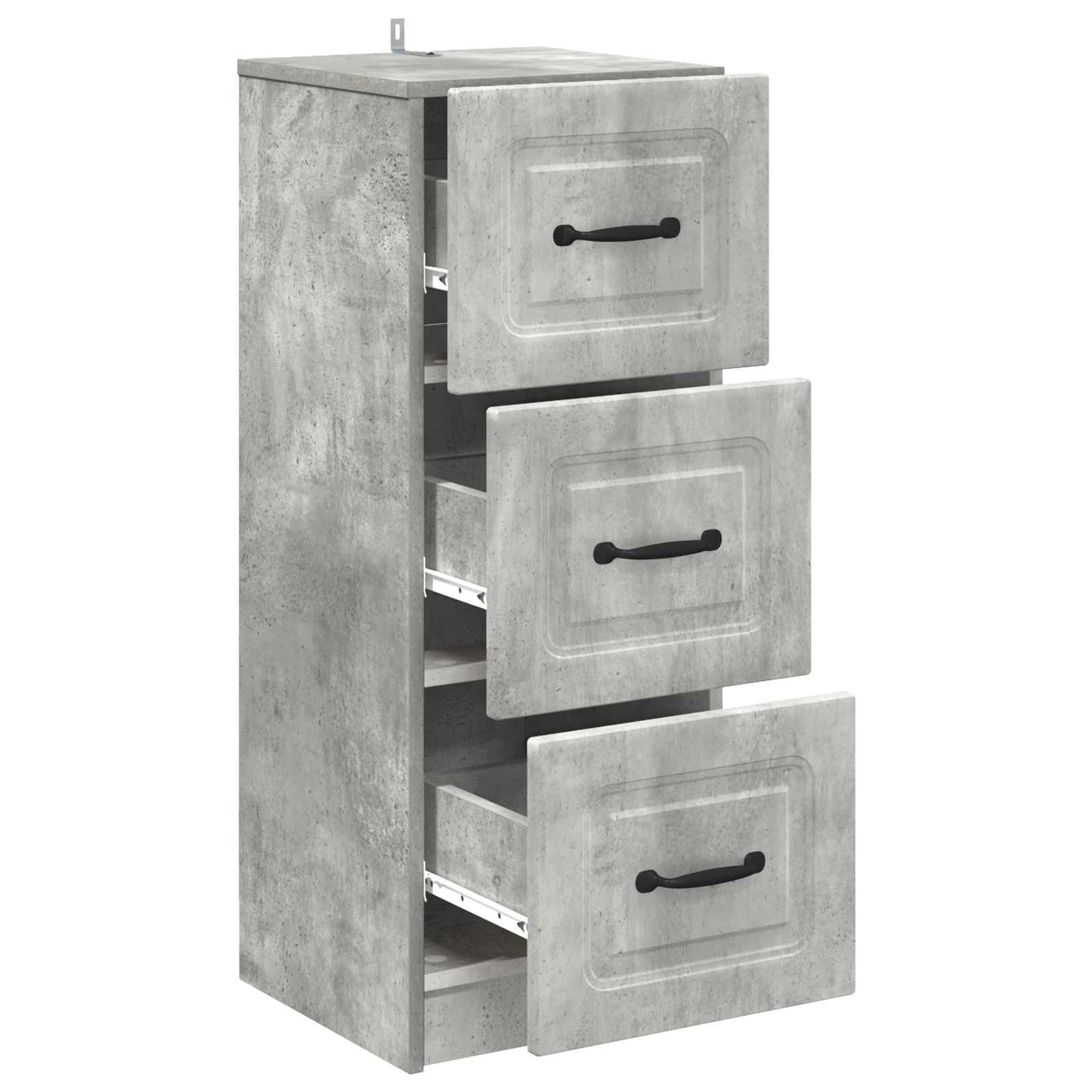 vidaXL Drawer Cabinet Concrete Grey 33 x 34.5 x 87 cm Engineered Wood 5
