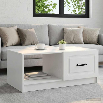 vidaXL Coffee Table White 90 x 50 x 37 cm Engineered Wood 1
