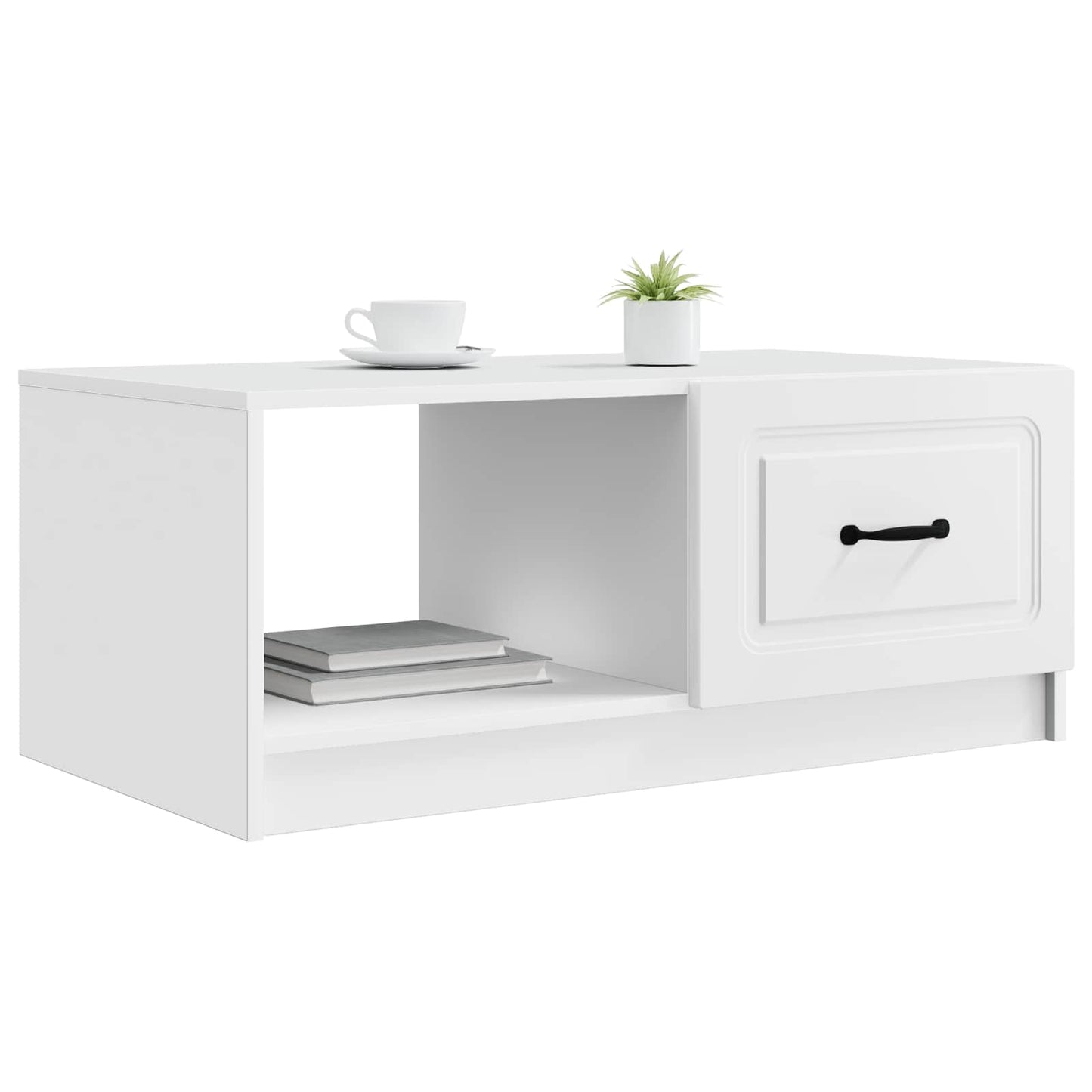 vidaXL Coffee Table White 90 x 50 x 37 cm Engineered Wood 3
