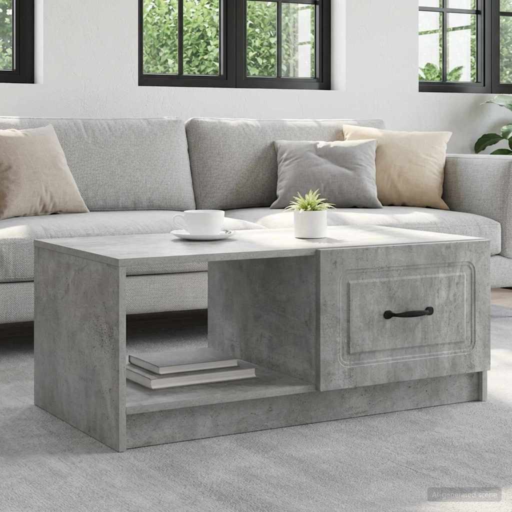vidaXL Coffee Table Concrete Grey 90 x 50 x 37 cm Engineered Wood 1