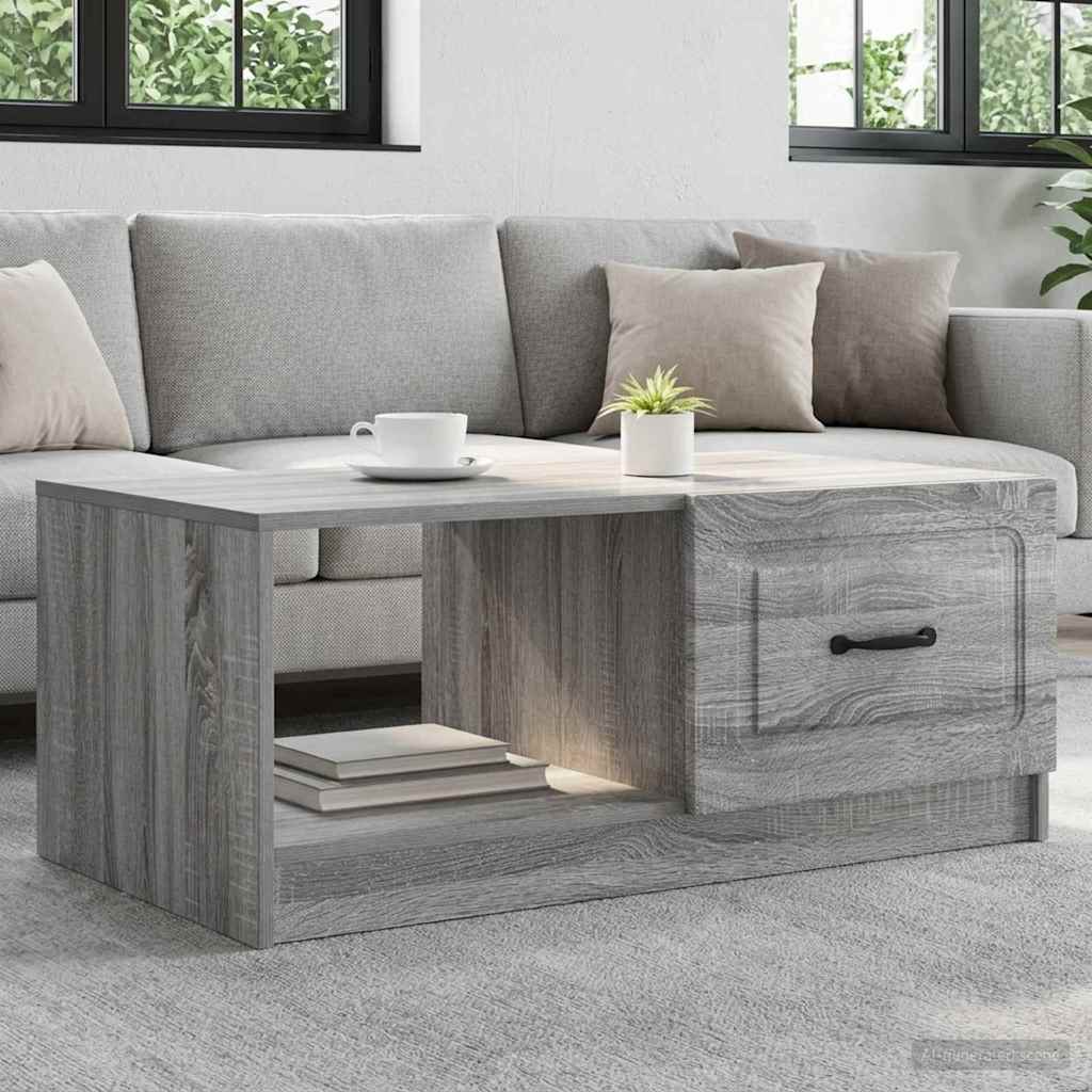 vidaXL Coffee Table Grey Sonoma 90 x 50 x 37 cm Engineered Wood 1
