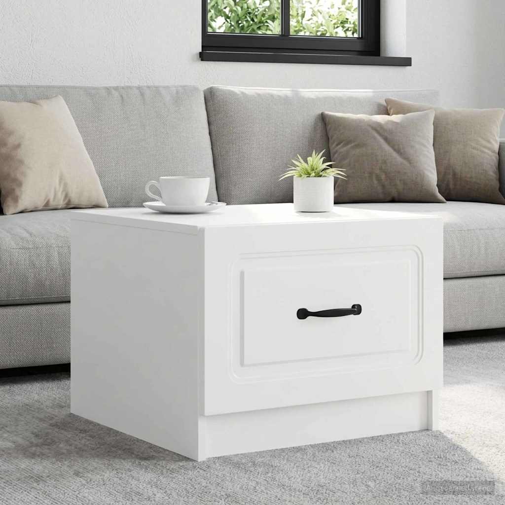 vidaXL Coffee Table with Drawer White 49 x 50 x 37 cm Engineered Wood 1