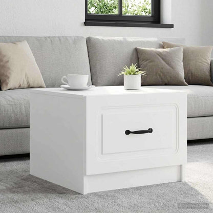 vidaXL Coffee Table with Drawer White 49 x 50 x 37 cm Engineered Wood 1